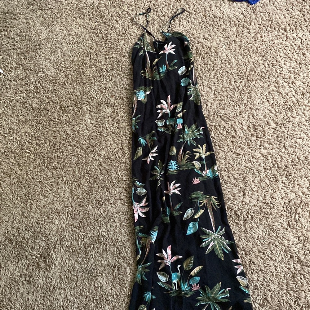 Black palm tree dress